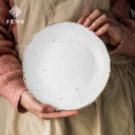 Irregularly ceramic dinner plate