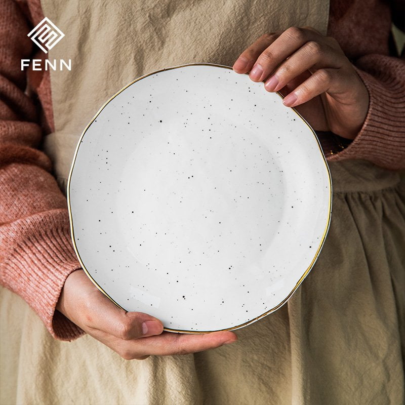 Irregularly ceramic dinner plate