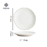 Irregularly ceramic dinner plate