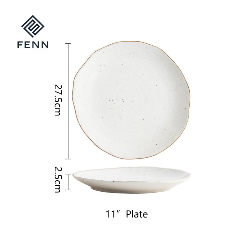 Irregularly ceramic dinner plate