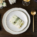 Irregularly ceramic dinner plate