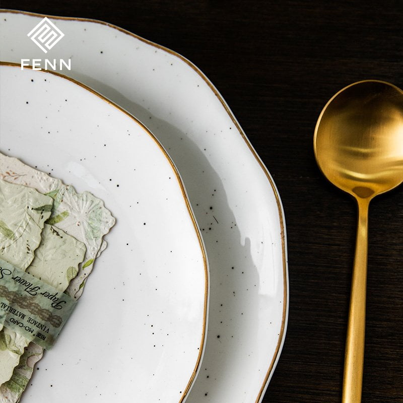 Irregularly ceramic dinner plate