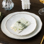 Irregularly ceramic dinner plate