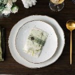Irregularly ceramic dinner plate