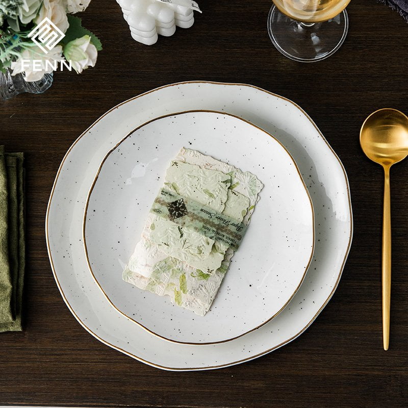 Irregularly ceramic dinner plate