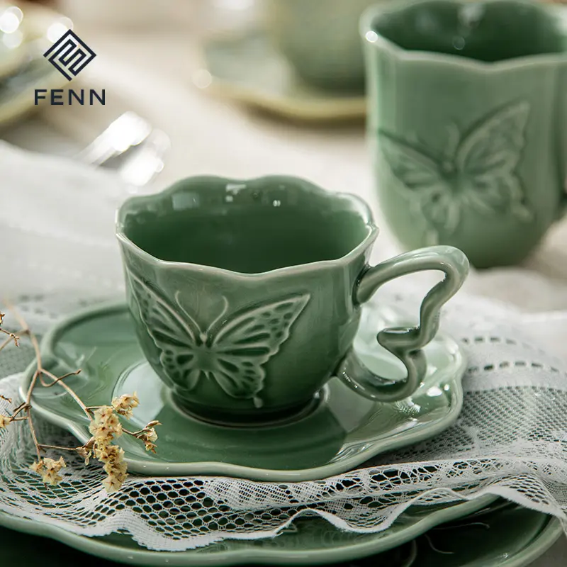 Ceramic cups and mugs system for beverage programs