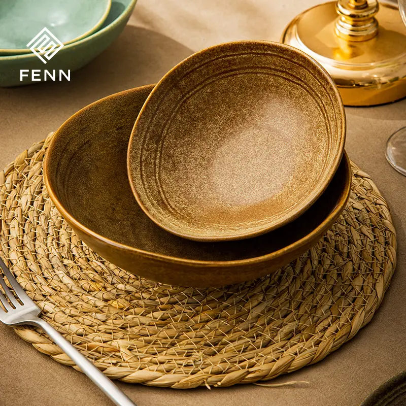 Ceramic bowl system with coordinated serving and dining sizes