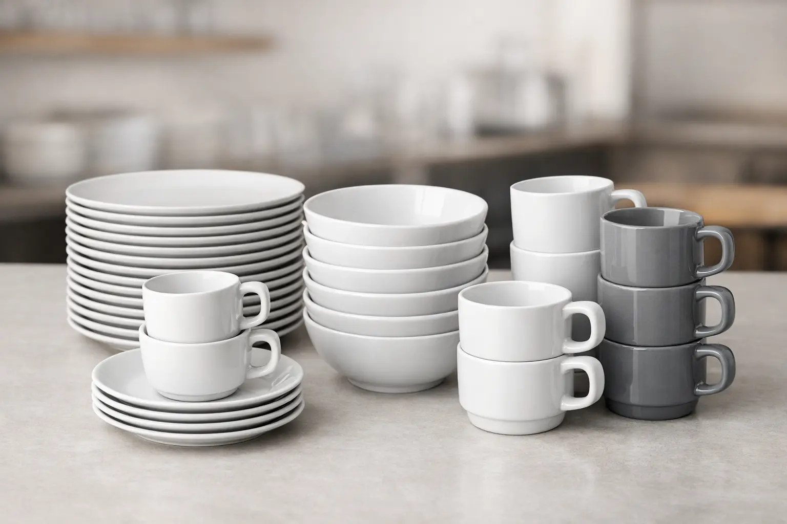 Everyday System design line displaying practical ceramic tableware for daily dining use