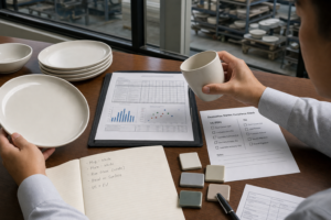 Ceramic dinnerware food contact test report reviewed against actual plates, mugs, glaze chips, and target markets